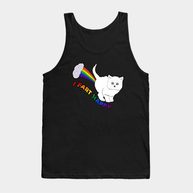 I Fart Happy - Funny Cat Fart Rainbow Tank Top by DiegoCarvalho